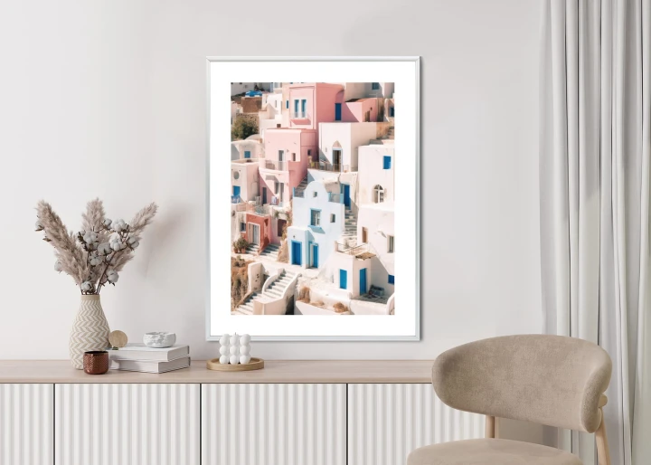 Plakat Kolorowa Grecka Architektura