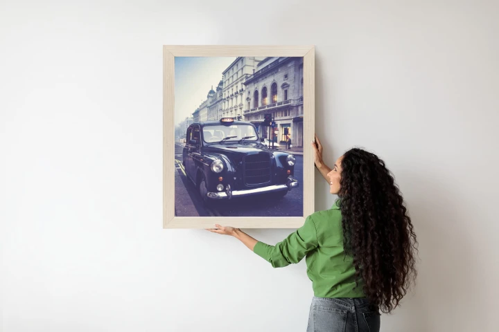 Plakat Czarna Taksówka W Stylu Retro