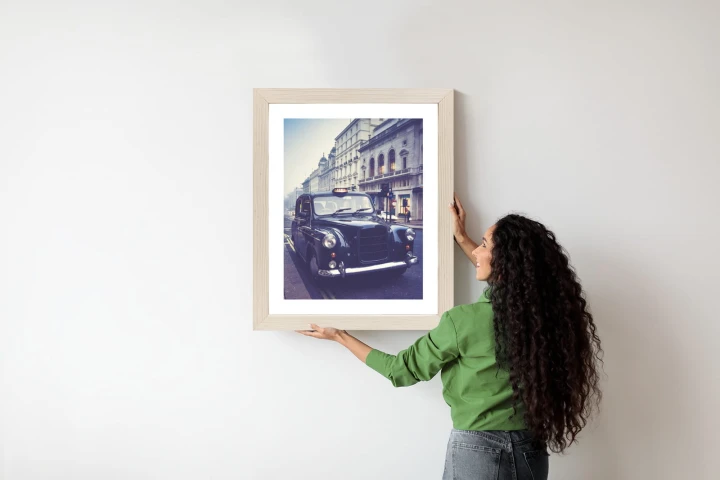 Plakat Czarna Taksówka W Stylu Retro