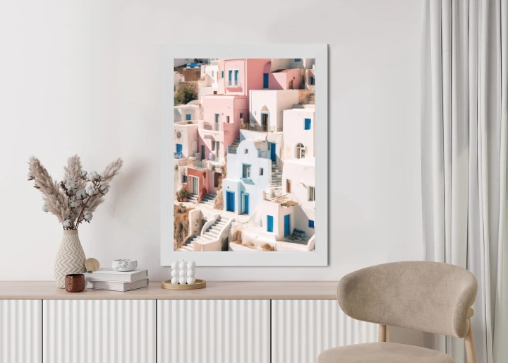 Plakat Kolorowa Grecka Architektura