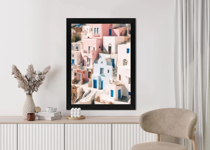 Plakat Kolorowa Grecka Architektura