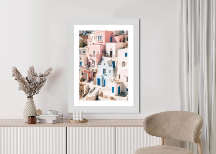 Plakat Kolorowa Grecka Architektura