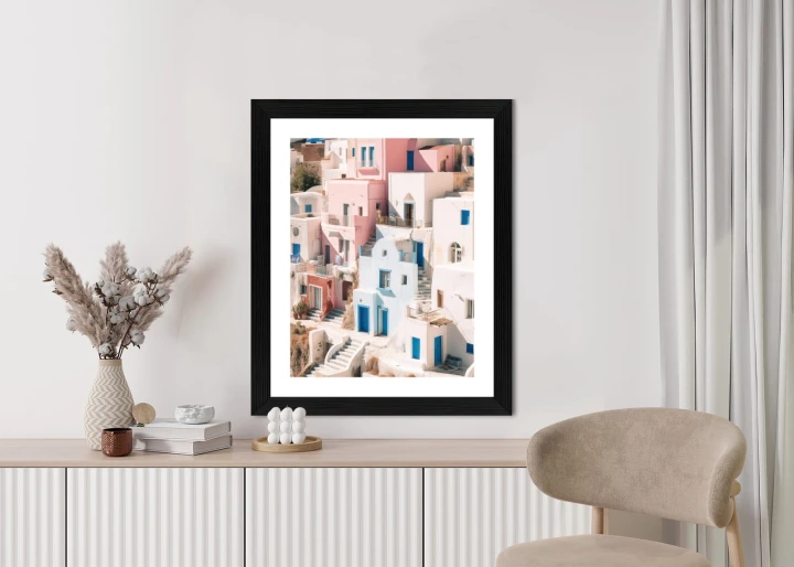 Plakat Kolorowa Grecka Architektura