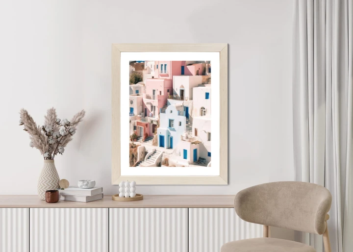 Plakat Kolorowa Grecka Architektura