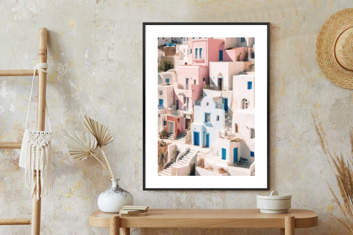 Plakat Kolorowa Grecka Architektura