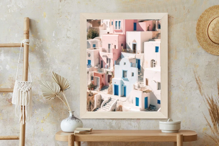 Plakat Kolorowa Grecka Architektura