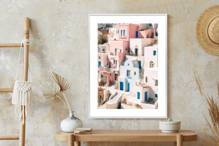 Plakat Kolorowa Grecka Architektura