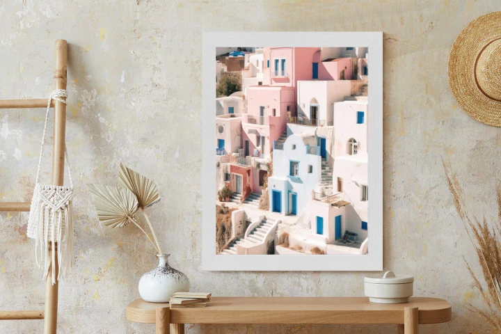 Plakat Kolorowa Grecka Architektura