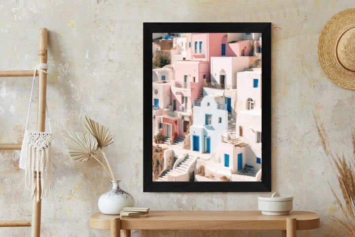 Plakat Kolorowa Grecka Architektura