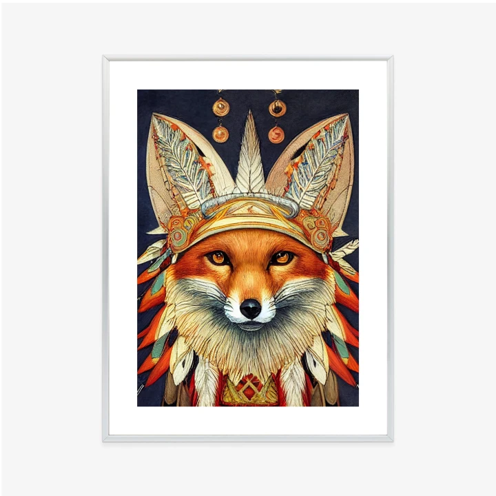 Plakat Lis W Stroju Indianina