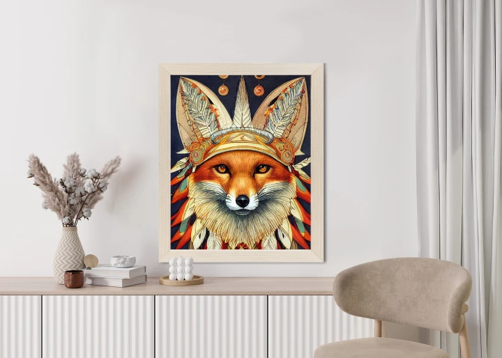 Plakat Lis W Stroju Indianina