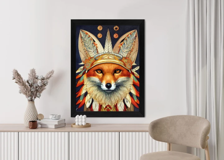 Plakat Lis W Stroju Indianina