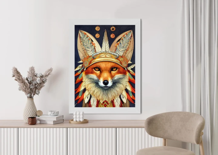Plakat Lis W Stroju Indianina