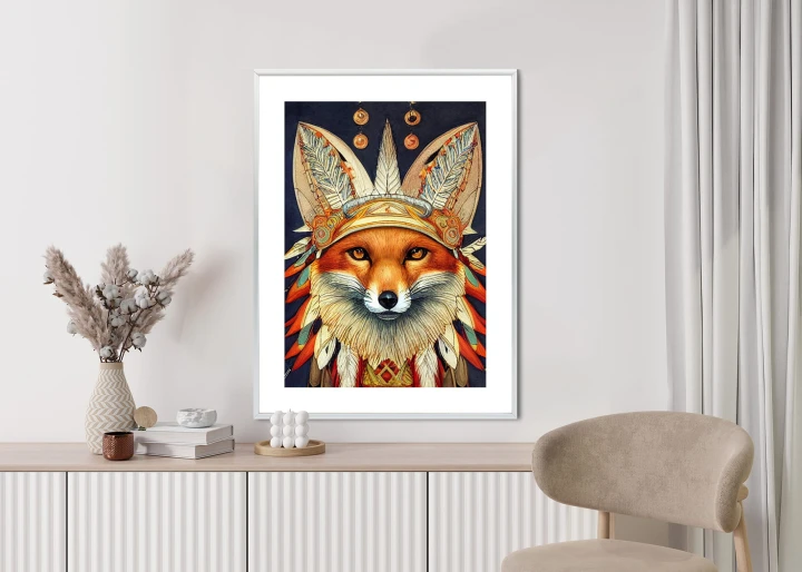 Plakat Lis W Stroju Indianina
