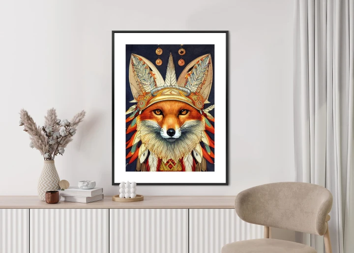 Plakat Lis W Stroju Indianina