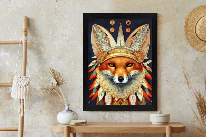 Plakat Lis W Stroju Indianina