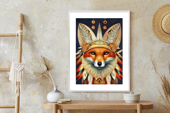 Plakat Lis W Stroju Indianina