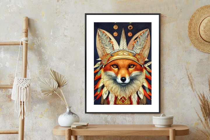 Plakat Lis W Stroju Indianina