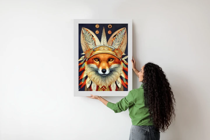 Plakat Lis W Stroju Indianina