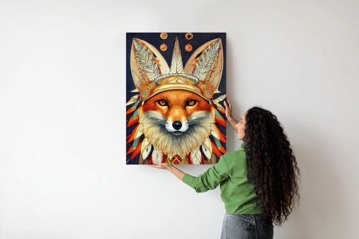 Plakat Lis W Stroju Indianina