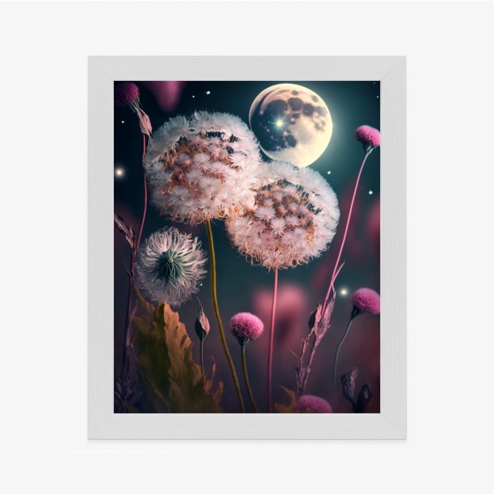 Plakat Dmuchawce Na Tle Nocnego Nieba