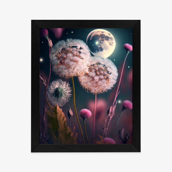 Plakat Dmuchawce Na Tle Nocnego Nieba