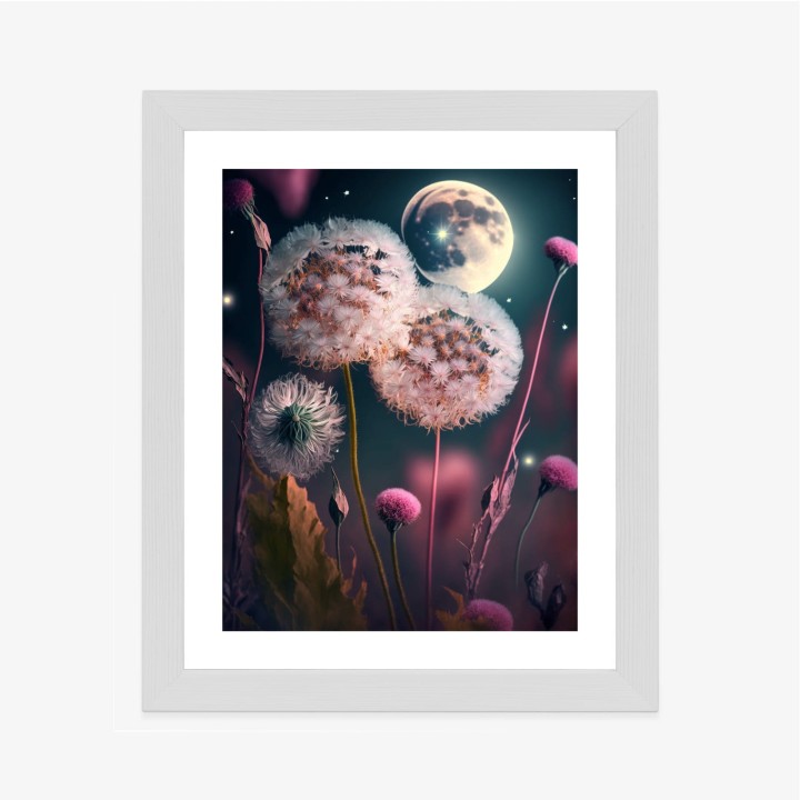 Plakat Dmuchawce Na Tle Nocnego Nieba