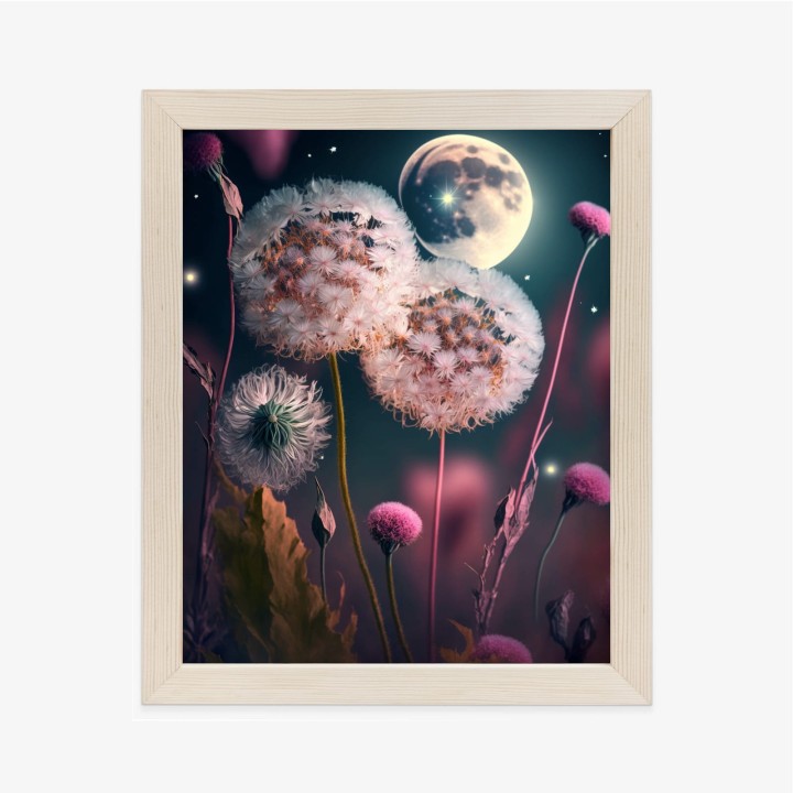 Plakat Dmuchawce Na Tle Nocnego Nieba