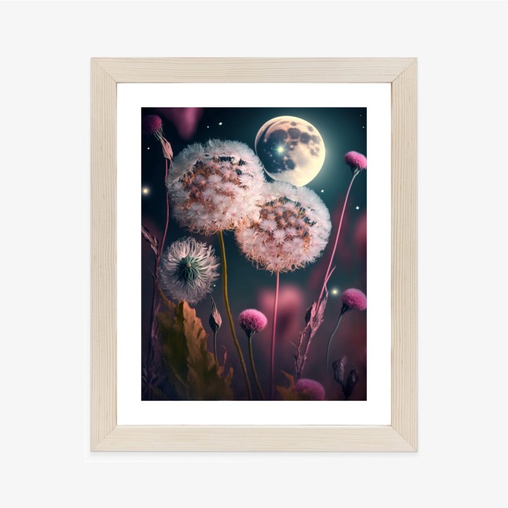 Plakat Dmuchawce Na Tle Nocnego Nieba