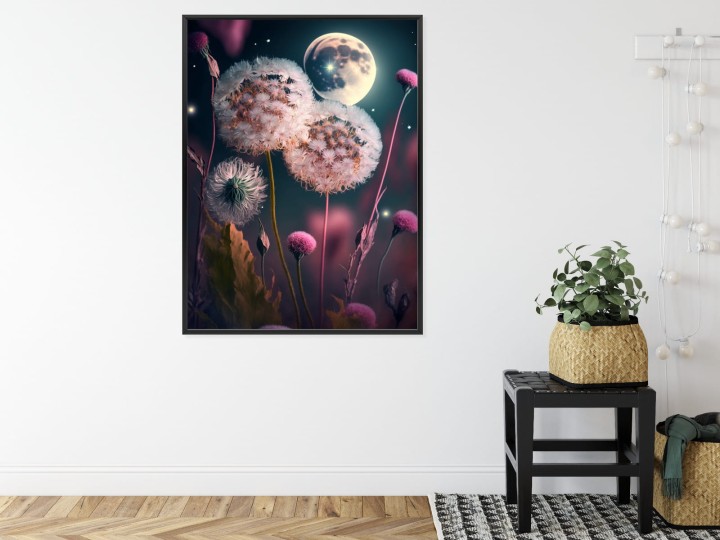 Plakat Dmuchawce Na Tle Nocnego Nieba