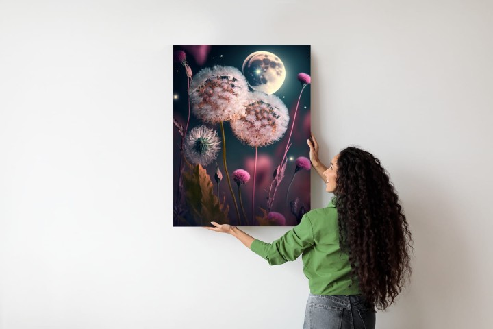 Plakat Dmuchawce Na Tle Nocnego Nieba