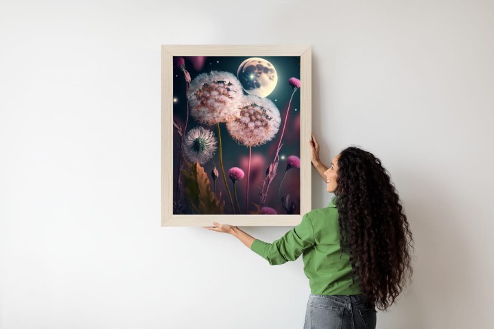 Plakat Dmuchawce Na Tle Nocnego Nieba