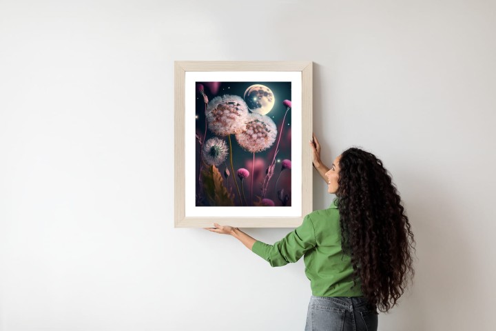 Plakat Dmuchawce Na Tle Nocnego Nieba