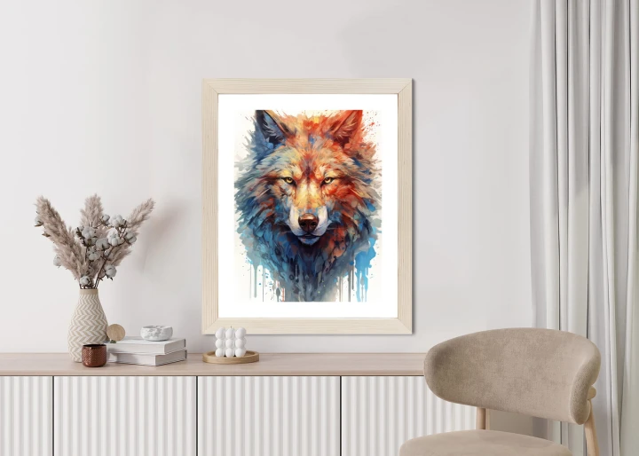 Plakat Portret Z Głową Wilka
