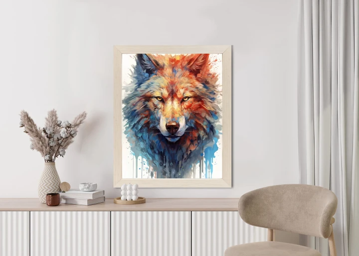 Plakat Portret Z Głową Wilka