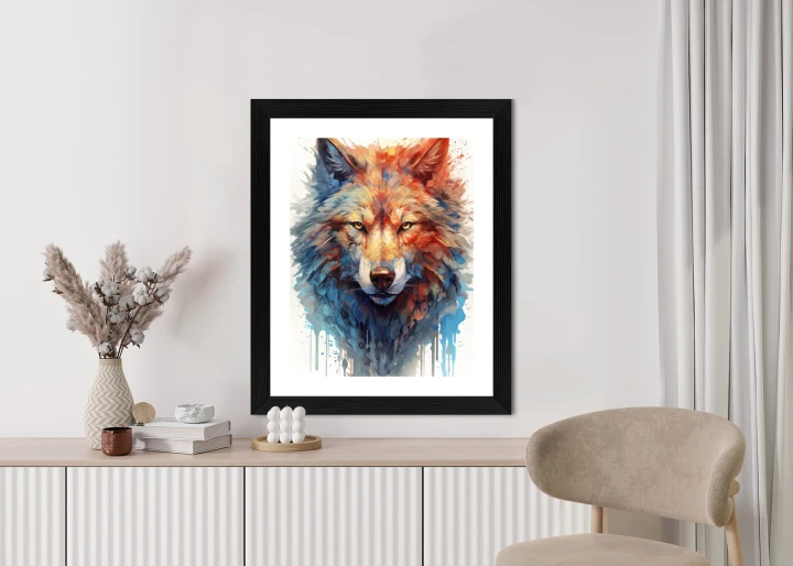 Plakat Portret Z Głową Wilka