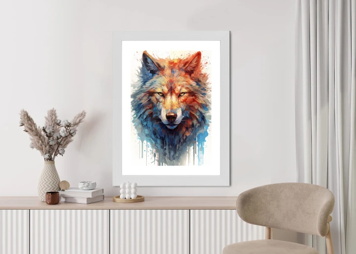 Plakat Portret Z Głową Wilka