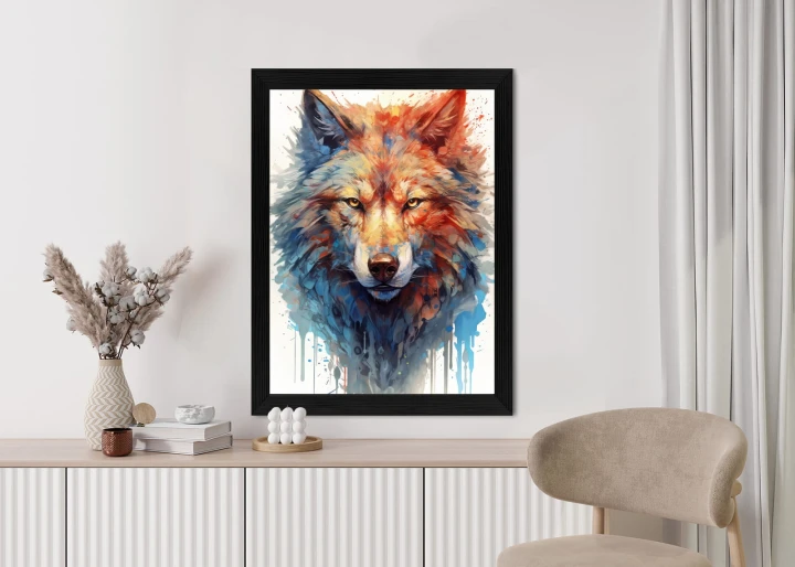 Plakat Portret Z Głową Wilka