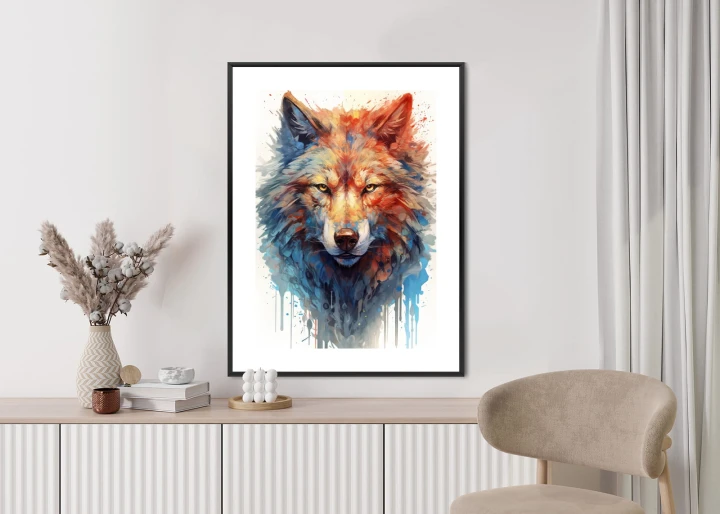 Plakat Portret Z Głową Wilka