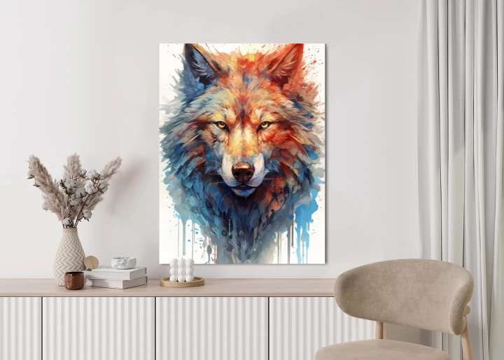 Plakat Portret Z Głową Wilka
