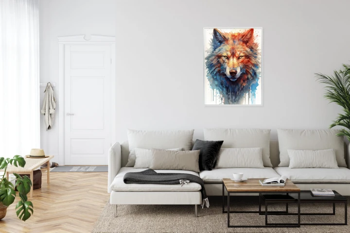 Plakat Portret Z Głową Wilka