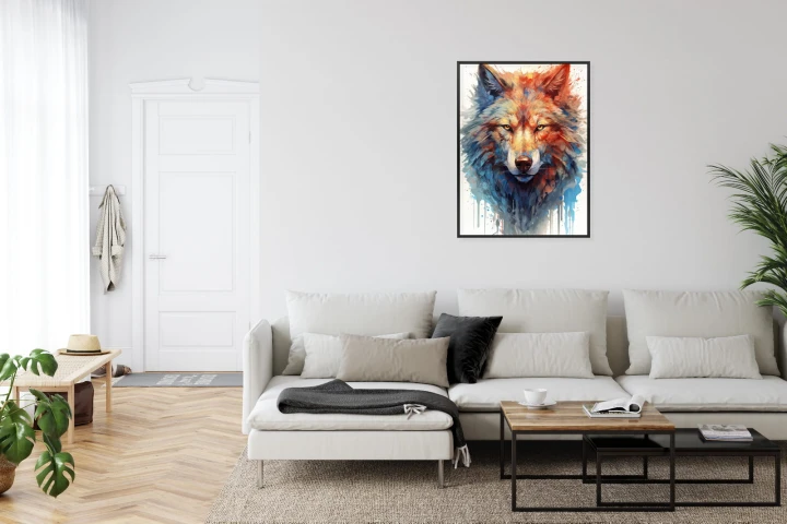 Plakat Portret Z Głową Wilka