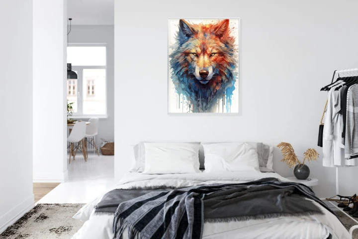 Plakat Portret Z Głową Wilka