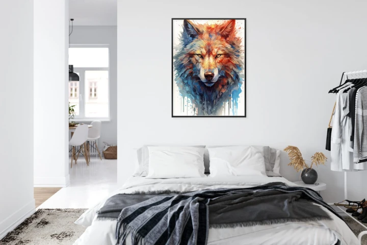 Plakat Portret Z Głową Wilka