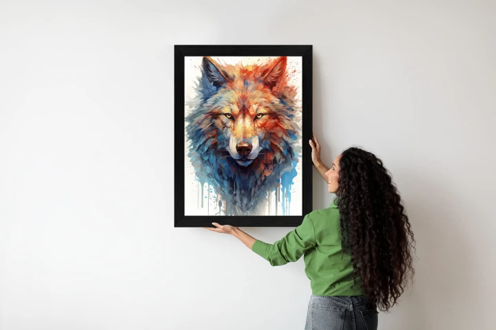 Plakat Portret Z Głową Wilka
