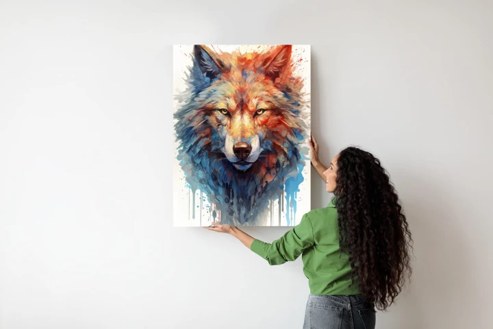Plakat Portret Z Głową Wilka