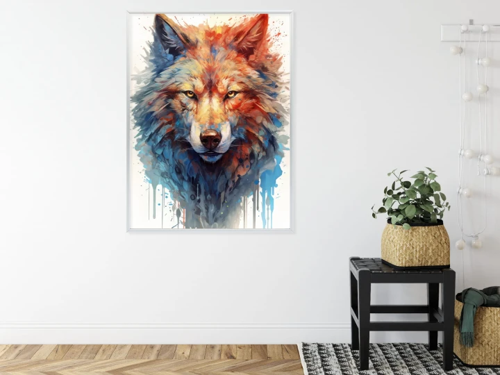 Plakat Portret Z Głową Wilka