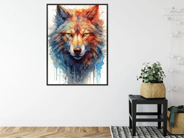 Plakat Portret Z Głową Wilka