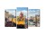 Obraz Wieloczęściowy Żółty Pociąg W Berlinie Na Torach Kolejowych