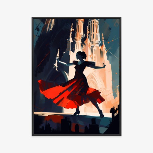 Plakat Tancerka Flamenco W Barcelonie